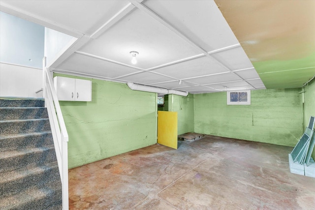 basement with a drop ceiling