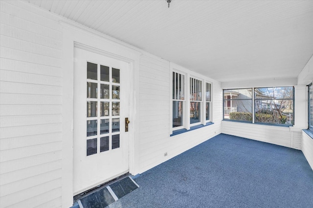 view of unfurnished sunroom