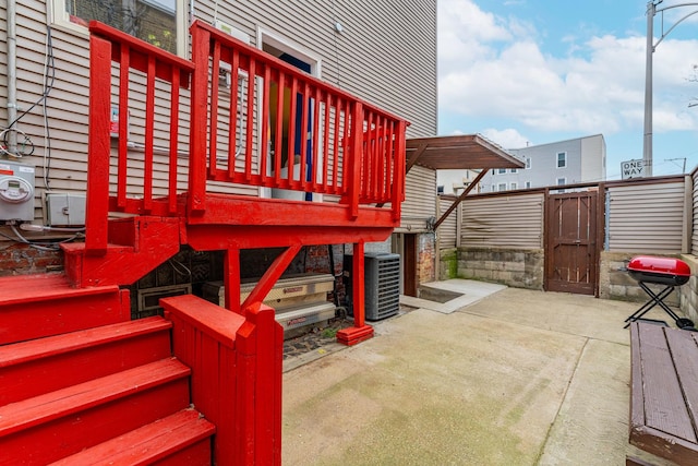 view of patio / terrace featuring central air condition unit