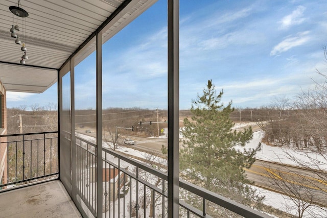 view of unfurnished sunroom