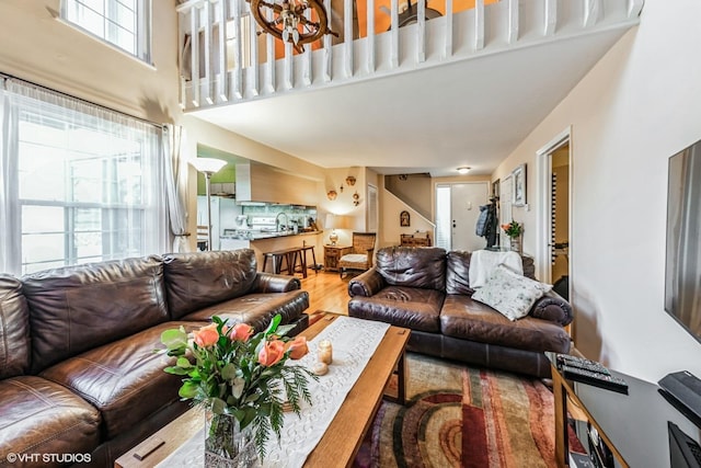 living room featuring wood-type flooring