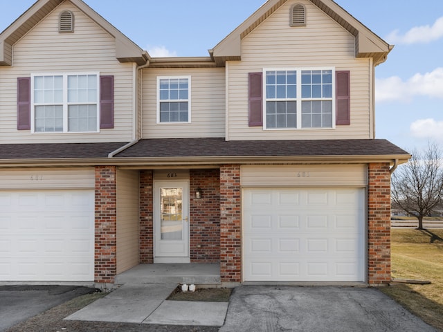 view of property with a garage