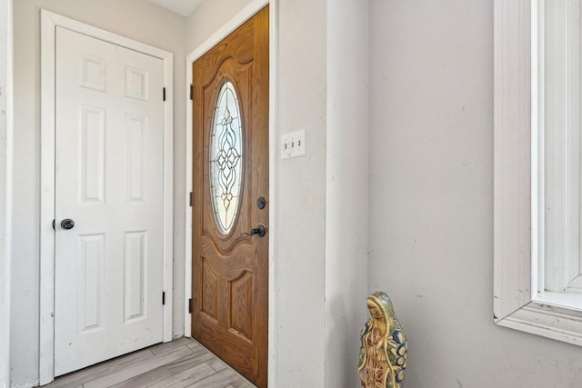 foyer featuring light hardwood / wood-style floors