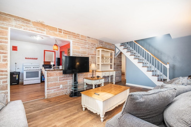 living room featuring wood-type flooring