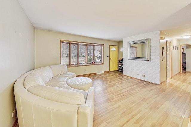 living room featuring light hardwood / wood-style flooring