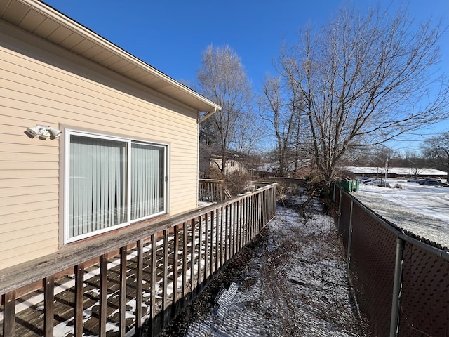 view of snowy exterior