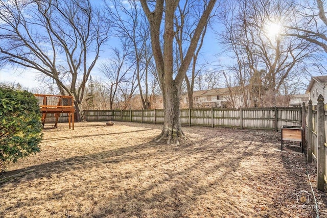 view of yard with a playground