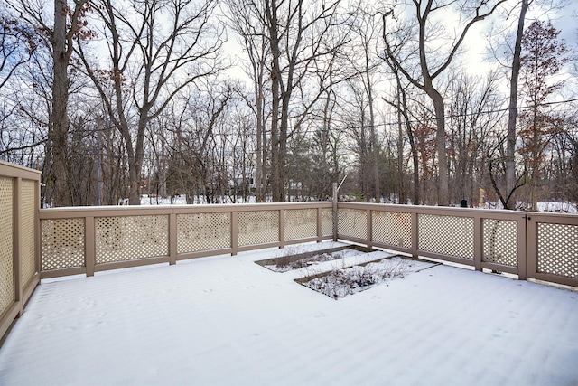 view of yard covered in snow