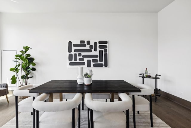 dining room with wood-type flooring