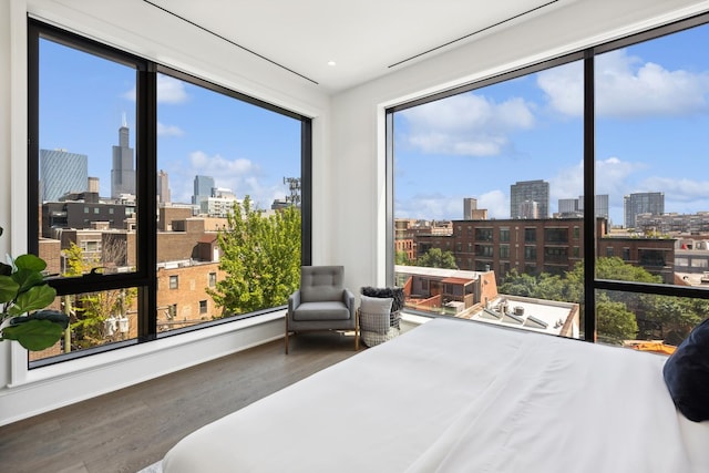 bedroom featuring hardwood / wood-style flooring