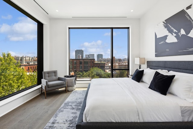 bedroom featuring hardwood / wood-style flooring