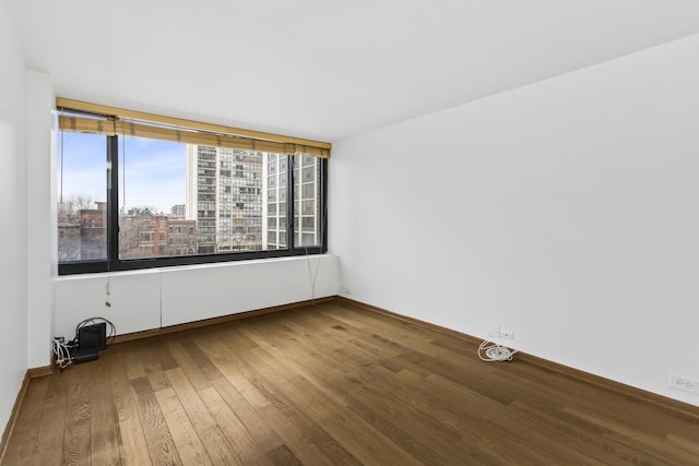 unfurnished room with wood-type flooring