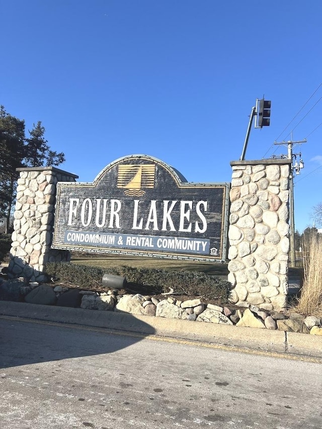 view of community sign