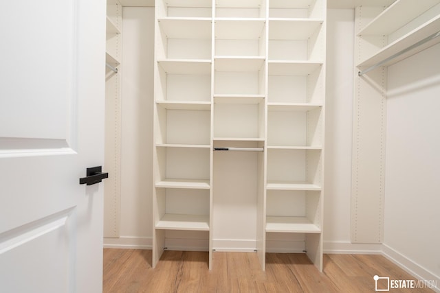 spacious closet featuring hardwood / wood-style flooring