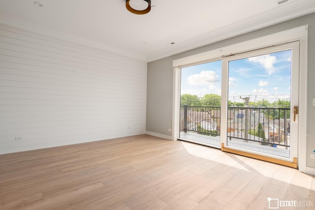 empty room featuring light wood-type flooring