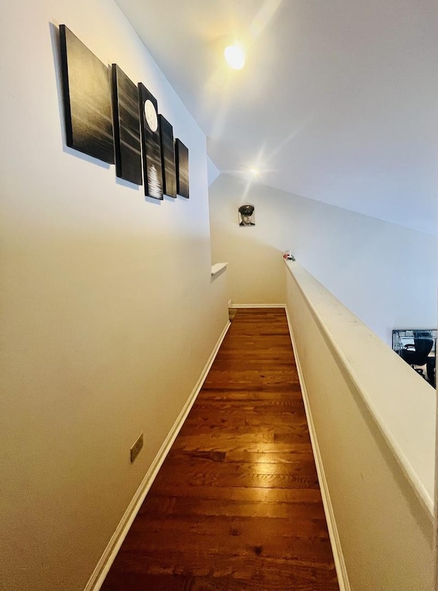 hall featuring dark hardwood / wood-style floors