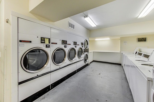 laundry area featuring washing machine and dryer