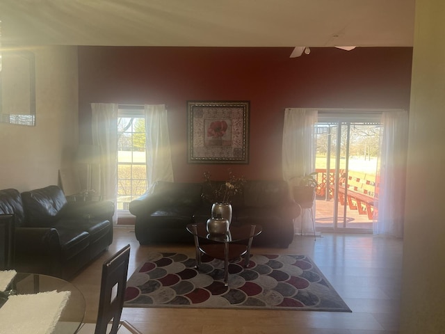 unfurnished living room with light hardwood / wood-style flooring