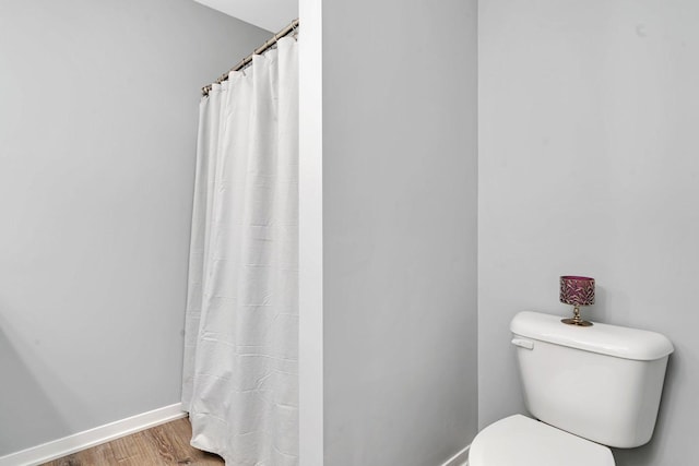 bathroom featuring toilet and hardwood / wood-style floors