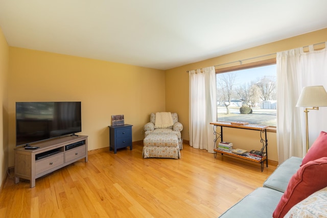 living room featuring light wood-type flooring