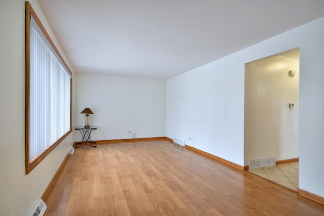 empty room featuring light hardwood / wood-style flooring