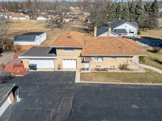 aerial view with a residential view