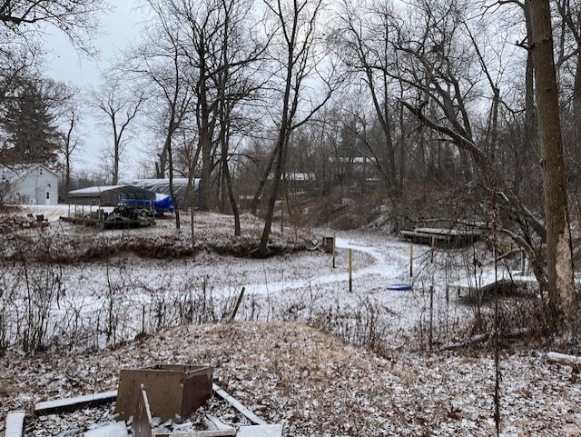 view of snowy yard