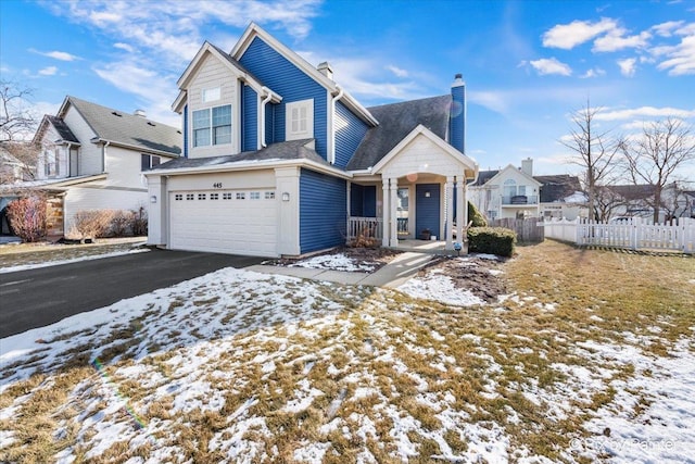 view of front property featuring a garage