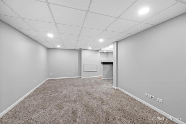 basement featuring carpet