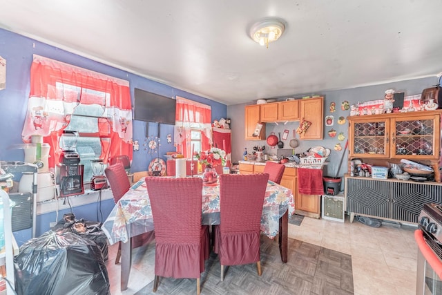 view of tiled dining room