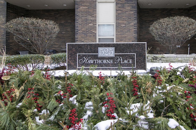 view of community sign