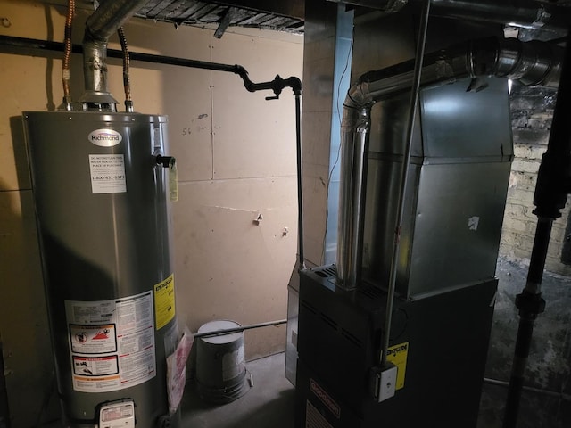 utilities with heating unit and water heater