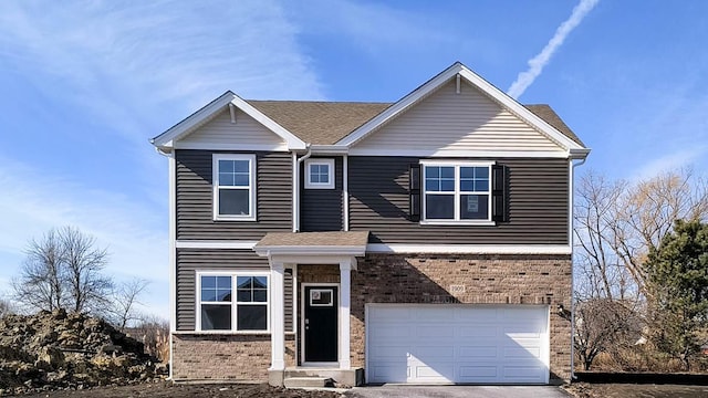 view of front facade with a garage