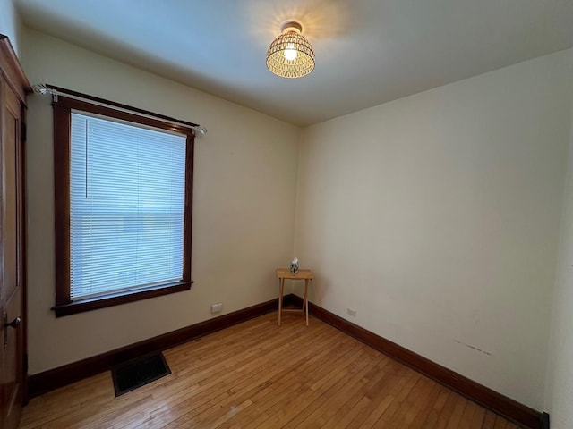 empty room featuring light wood-type flooring