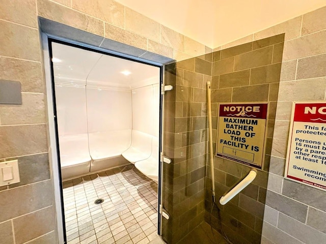 bathroom featuring tile patterned flooring