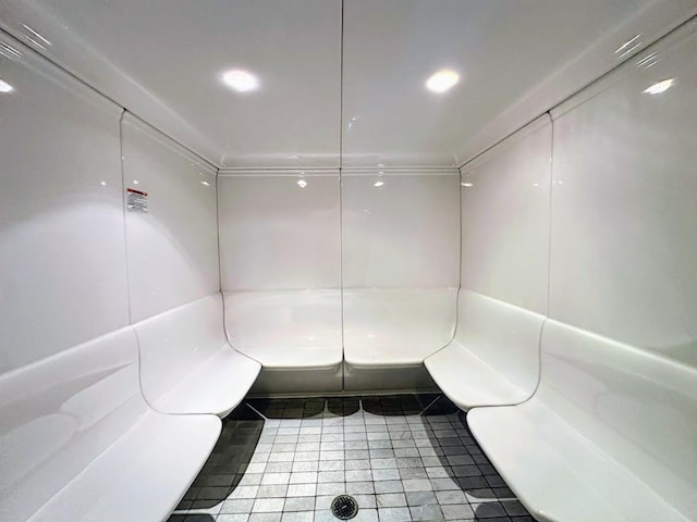 bathroom with tile patterned flooring