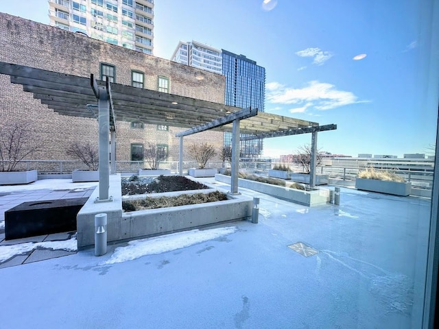 view of patio / terrace featuring a pergola