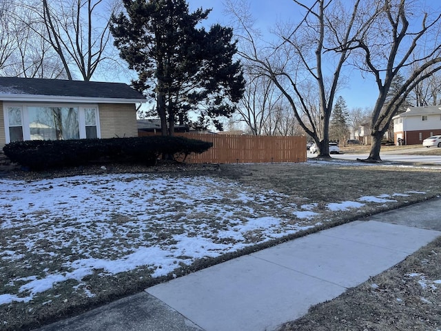 view of snowy yard