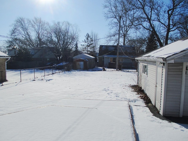 view of snowy yard