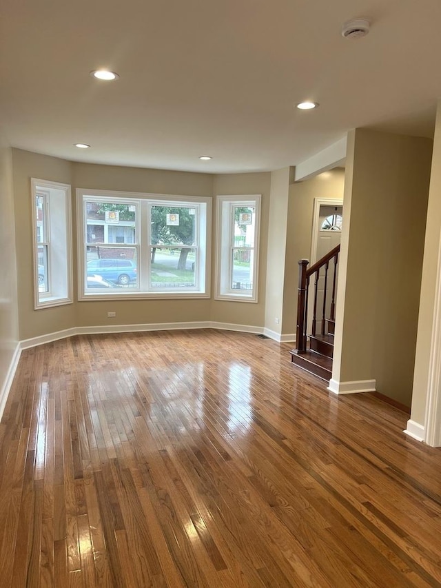 interior space with hardwood / wood-style flooring