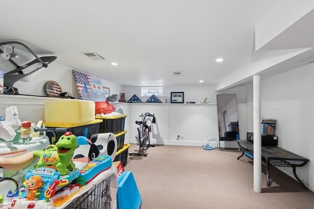 interior space with light colored carpet