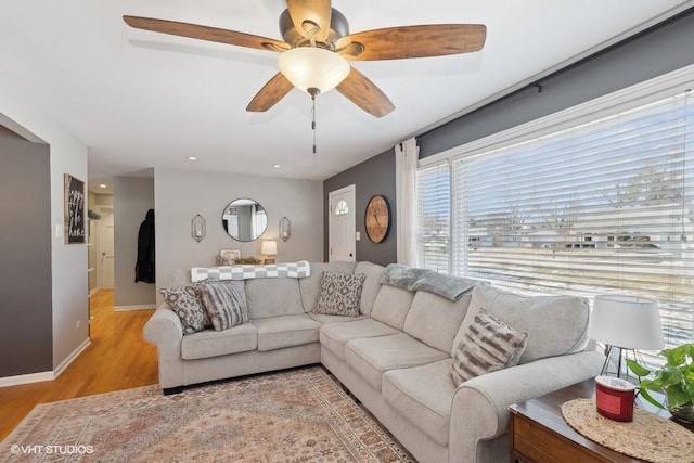 living room featuring light hardwood / wood-style floors