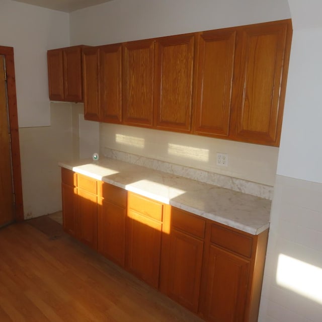 kitchen featuring light wood-type flooring