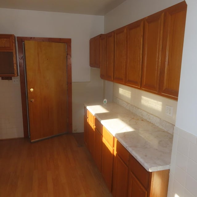 kitchen featuring light hardwood / wood-style flooring