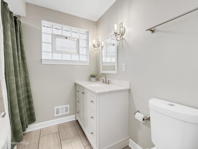 bathroom featuring toilet and vanity