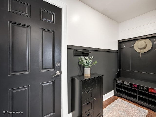 foyer featuring hardwood / wood-style floors