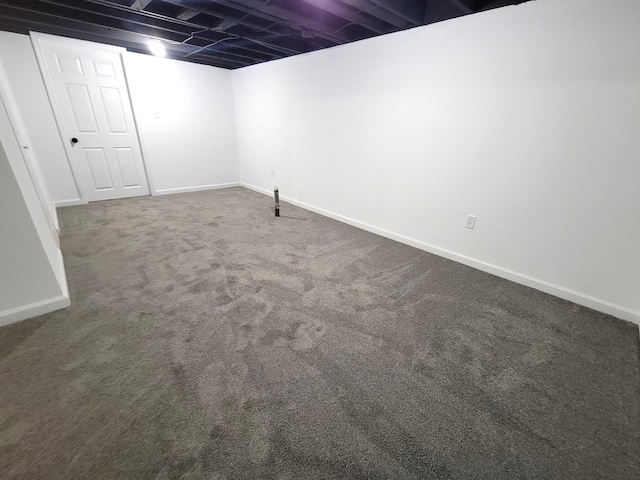 basement featuring carpet