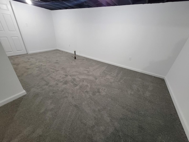 basement featuring carpet floors