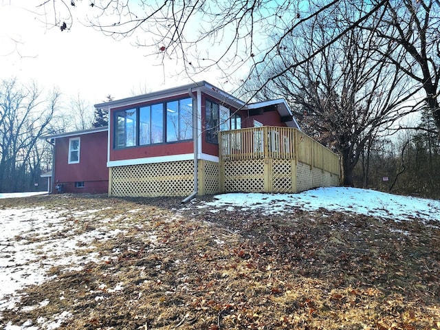 view of snowy exterior