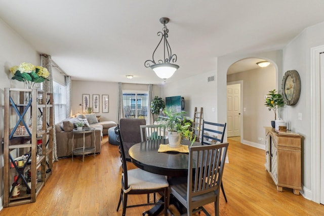 dining room featuring light wood-type flooring